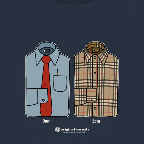 9AM vs 3PM - Navy T-shirt