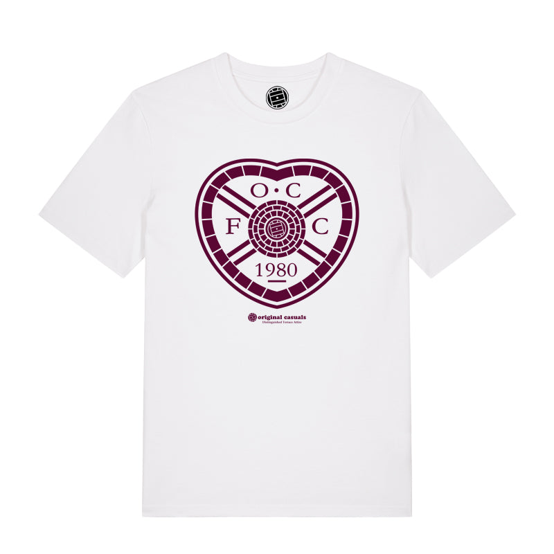 OC Badge - Hearts - White T-shirt