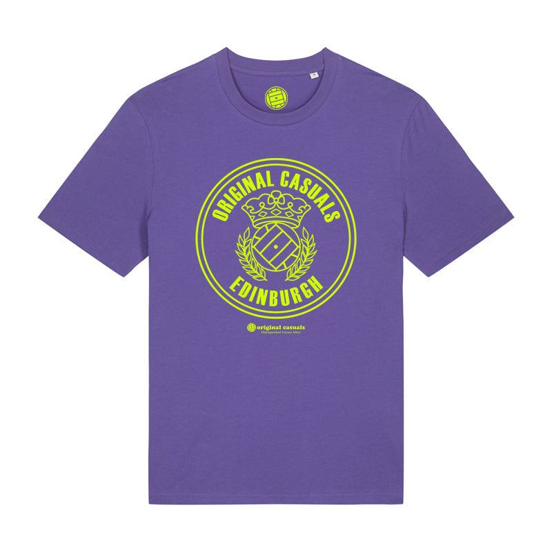 OC Badge - Hibs 80s - Purple T-shirt – Original Casuals