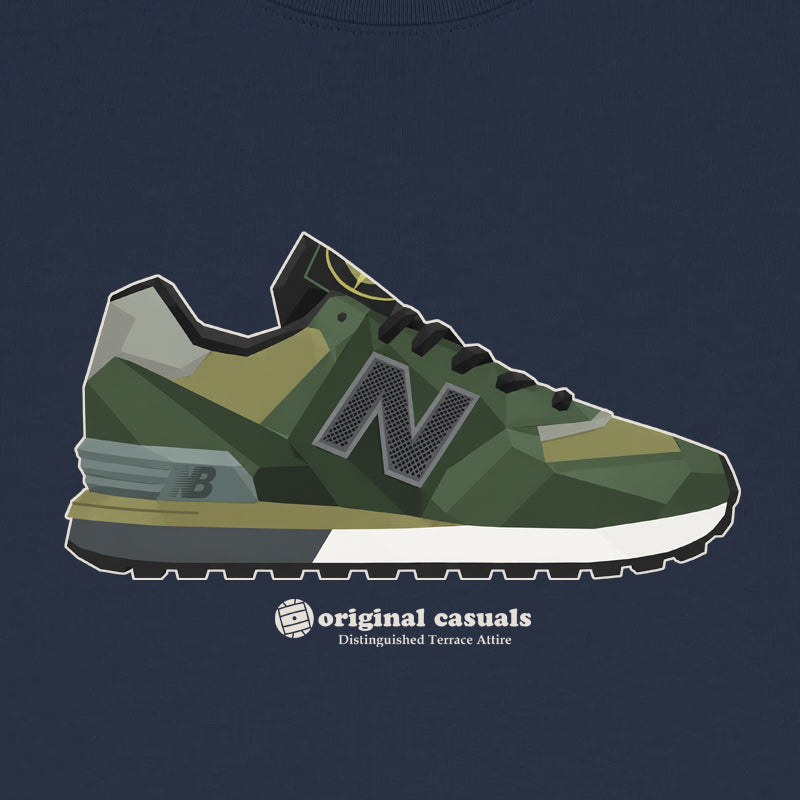 Geometric Icon Collab | Forest Green - Navy T-shirt