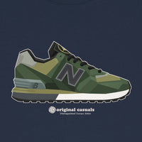 Geometric Icon Collab | Forest Green - Navy T-shirt