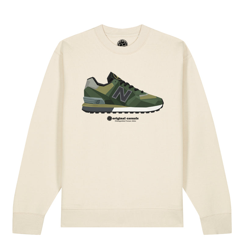 Geometric Icon Collab | Forest Green - Raw Sweatshirt