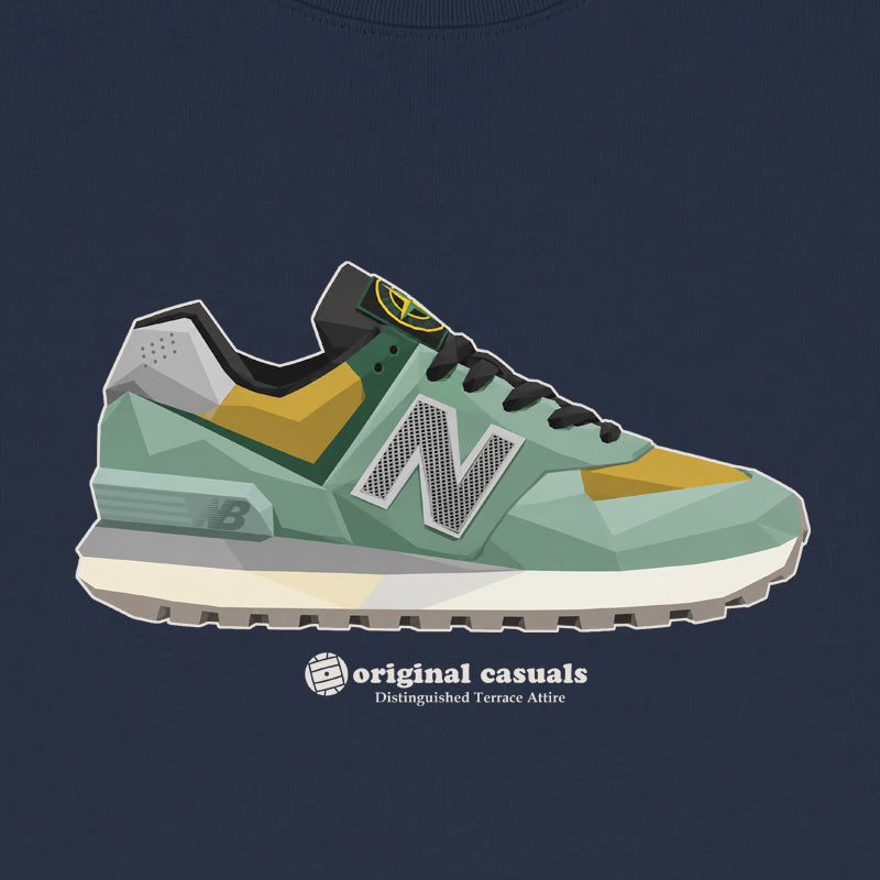 Geometric Icon Collab | Sage Green - Navy Sweatshirt