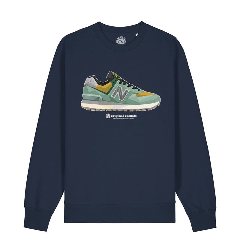 Geometric Icon Collab | Sage Green - Navy Sweatshirt