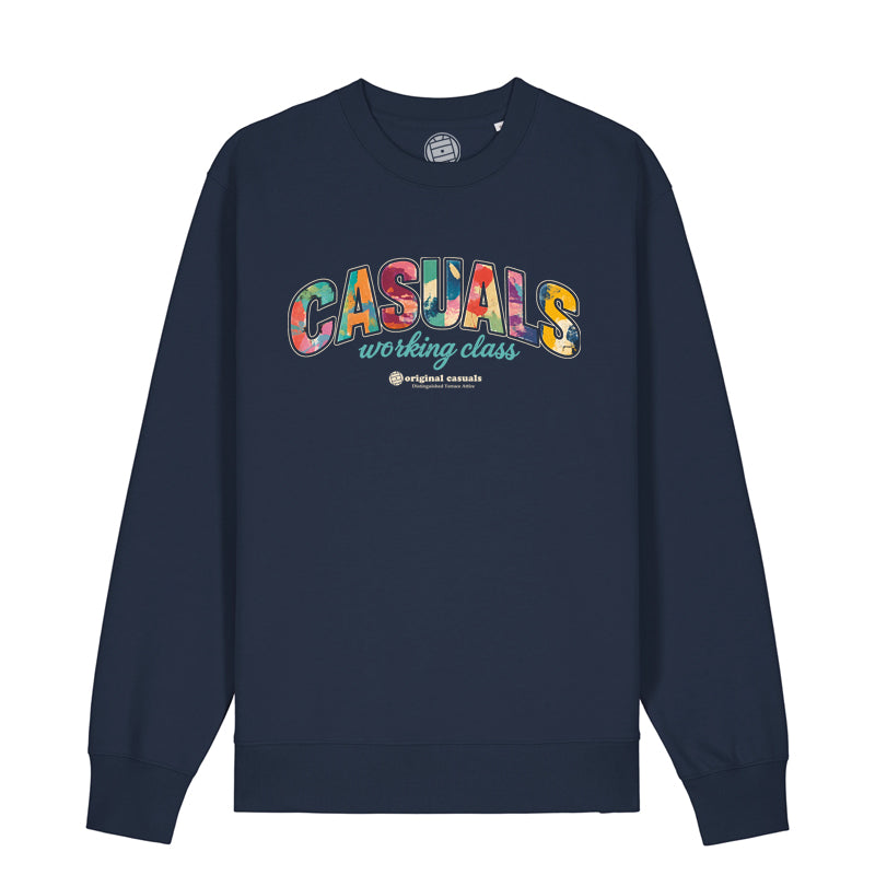 Casual Working Class Colour Clash - Navy Sweatshirt