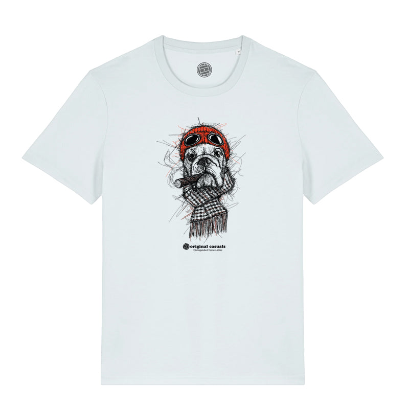 Bulldog Scribble- Ice Blue T-shirt