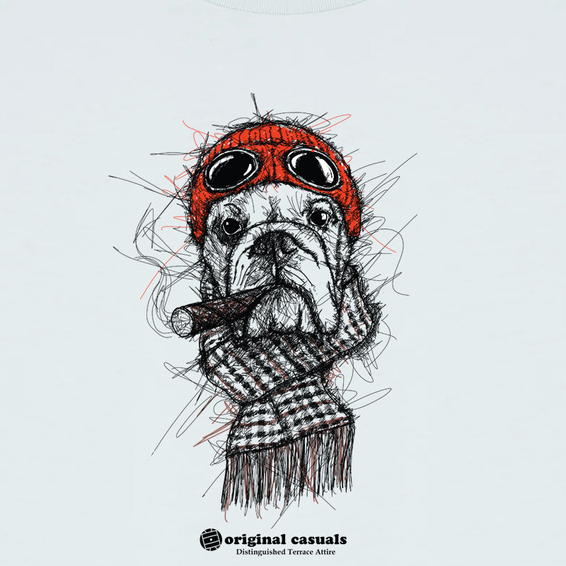 Bulldog Scribble- Ice Blue T-shirt