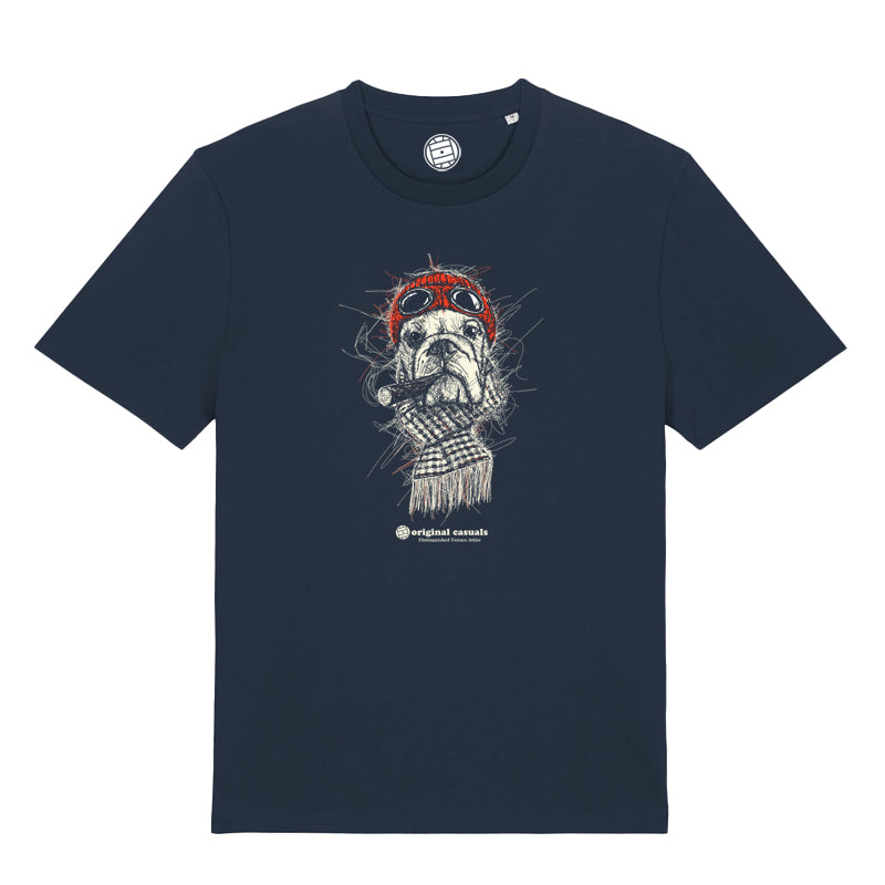 Bulldog Scribble- Navy T-shirt