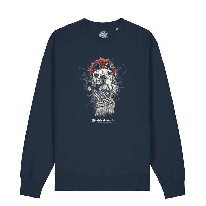 Bulldog Scribble - Navy Sweatshirt